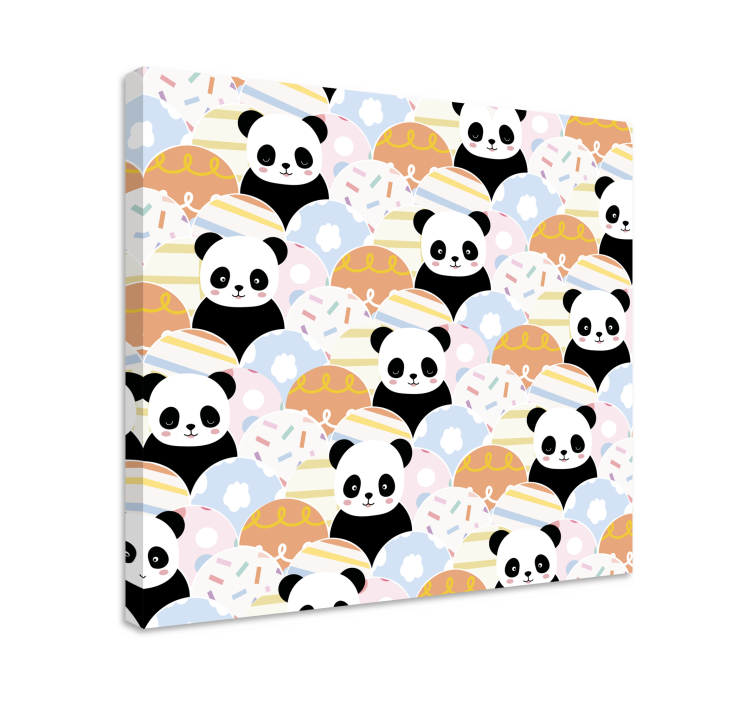 Playful panda patterns platna slike z motivi živali - TenStickers
