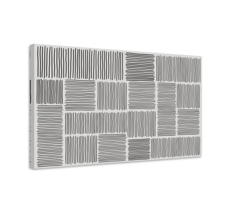 Textured black lines slika na platnu buda - TenStickers