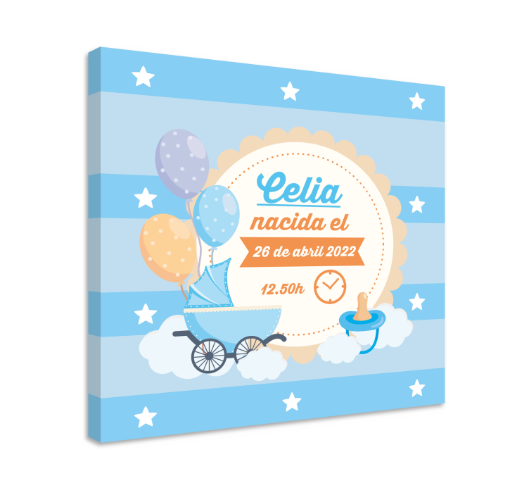 Baby announcement celebration platno slikanje za dojenčke - TenStickers