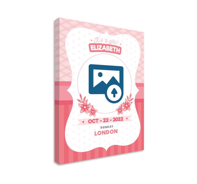 Personalised pink announcement platno slikanje za dojenčke - TenStickers