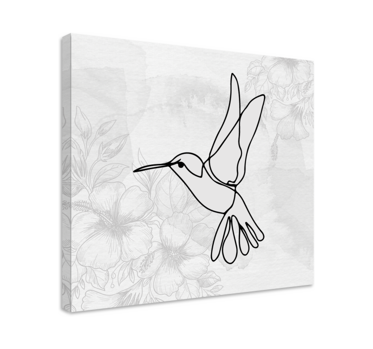 Elegant hummingbird silhouette ptica na platnu - TenStickers