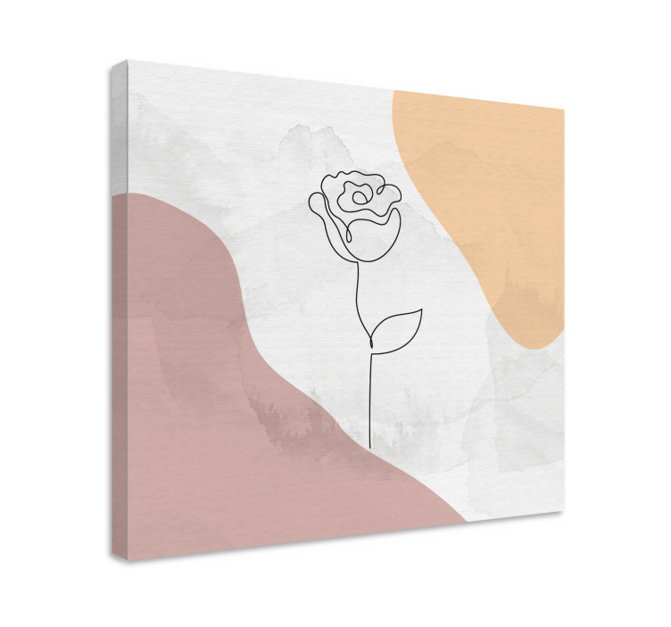 Elegant rose outline slikarsko platno z rožami - TenStickers