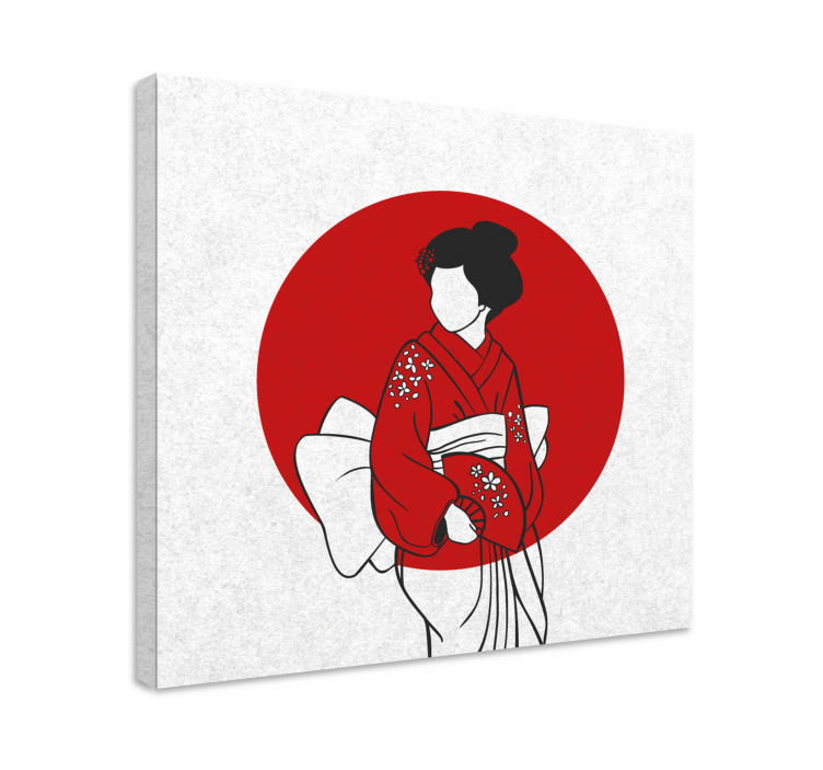 Traditional kimono elegance na platnu z vzhodnimi motivi - TenStickers