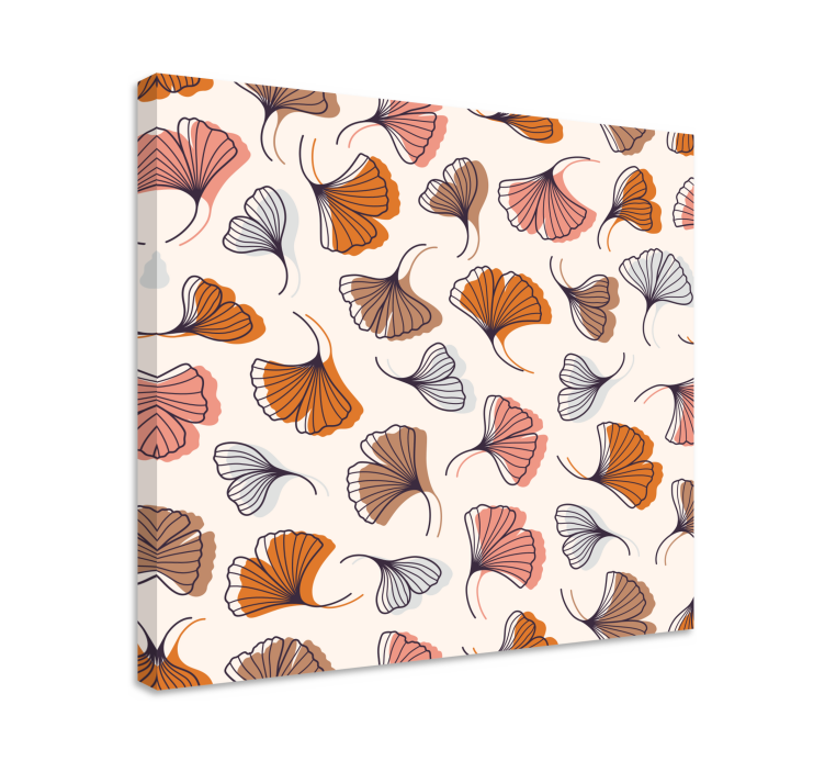 Floral ginkgo pattern slikarsko platno z rastlinami - TenStickers