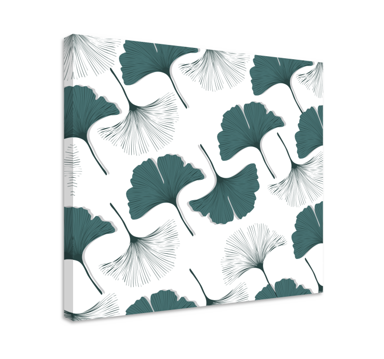 Gingko leaf motifs slikarsko platno z rastlinami - TenStickers
