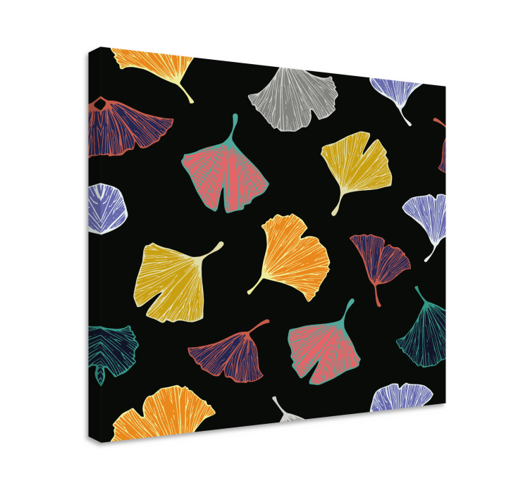 Ginkgo leaf illustrations slikarsko platno z rastlinami - TenStickers