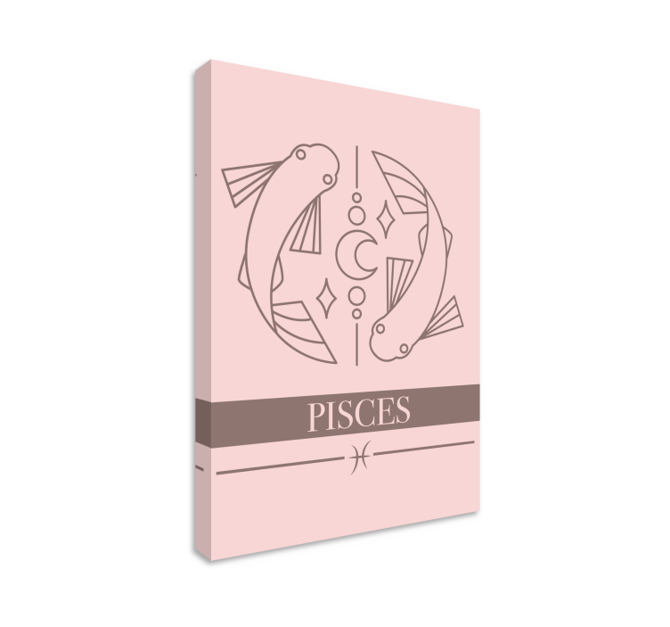Astrological pisces symbol platno slikanje ribe - TenStickers