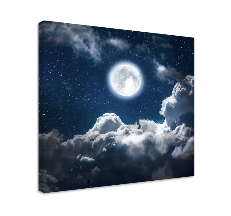 Moonlit cloudscape platno slika zemljevidov - TenStickers