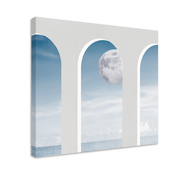 Moonlit archway scene povzetek na platnu - TenStickers