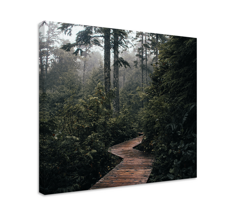 Tranquil woodland trail platno slika zemljevidov - TenStickers