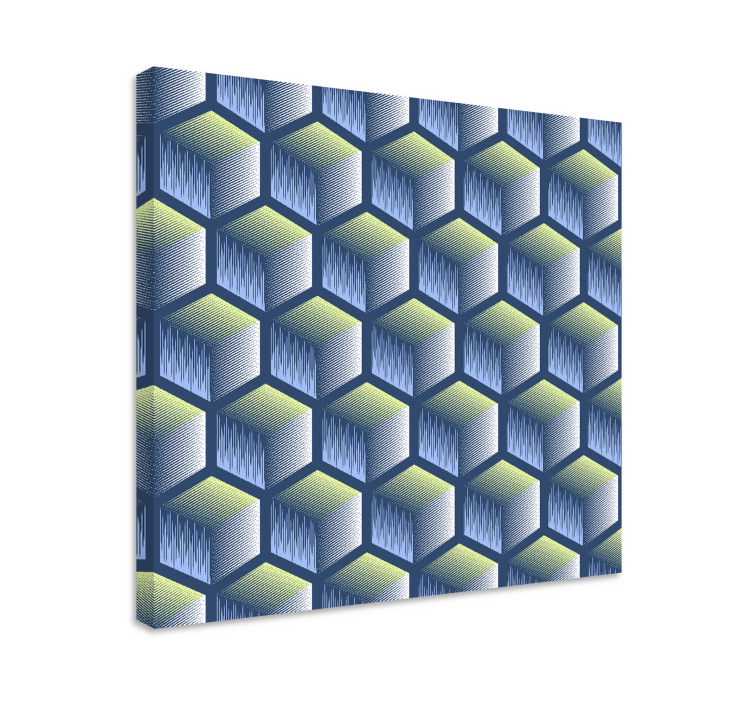 Hexagonal cube pattern platno slike geometrijski vzorci - TenStickers