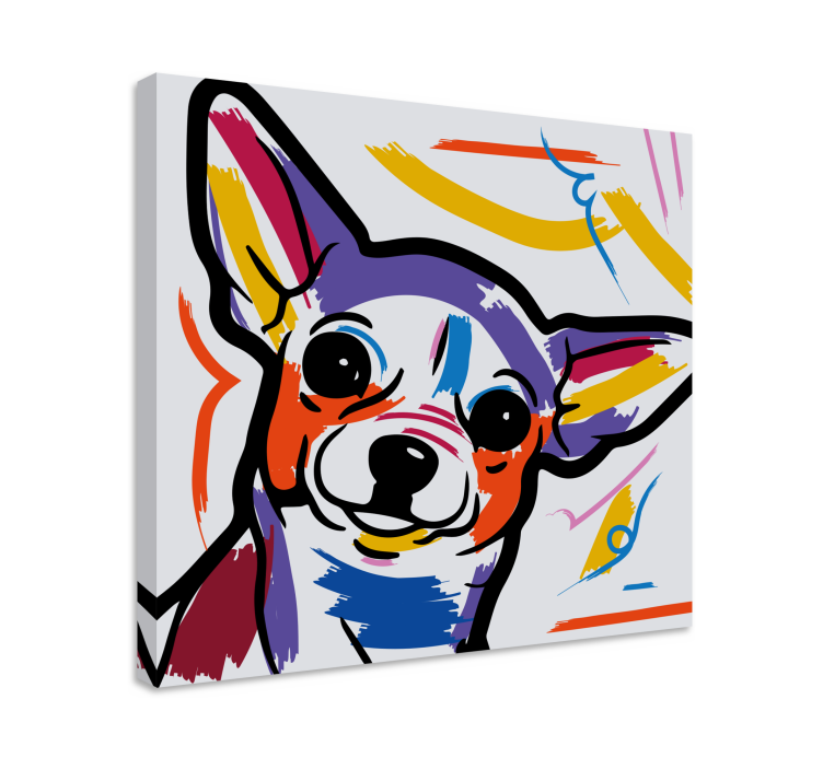 Colorful canine artwork - platno slikarstvo pes - TenStickers