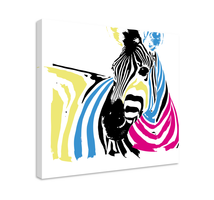 Zebra with vibrant stripes platna slike z živalmi - TenStickers
