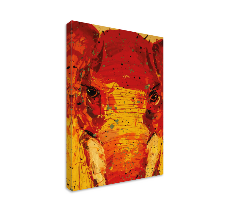 živahen portret slona olifant slika na platnu - TenStickers