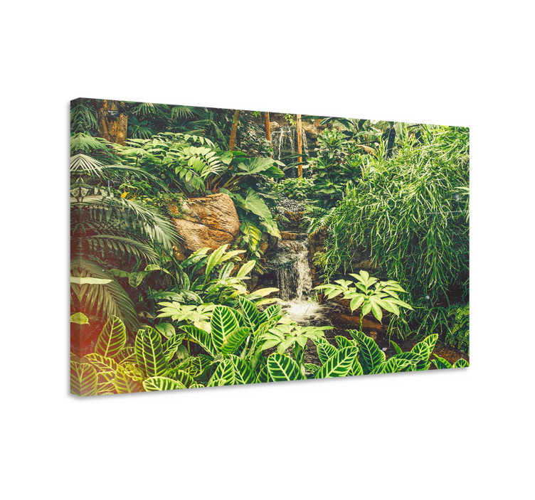 Lush tropical oasis slikarsko platno z rastlinami - TenStickers
