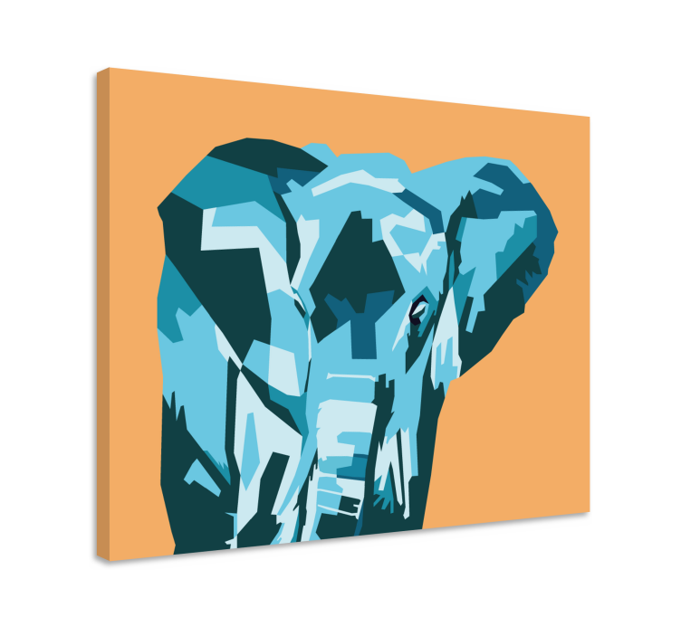 Stylized elephant portrait na platnu - TenStickers