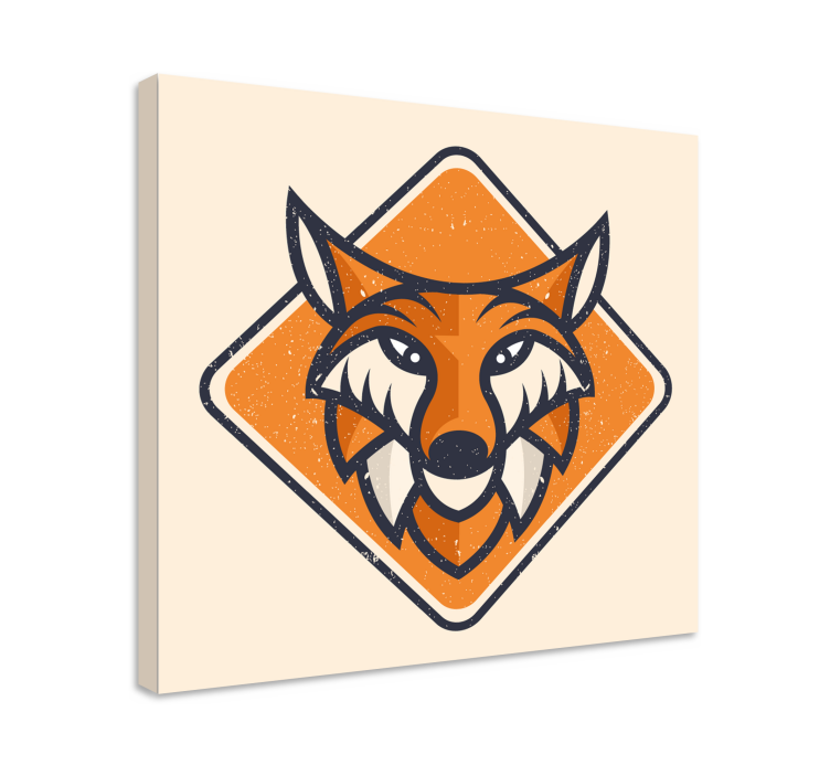 Stylized fox icon platno slikarstvo psa - TenStickers
