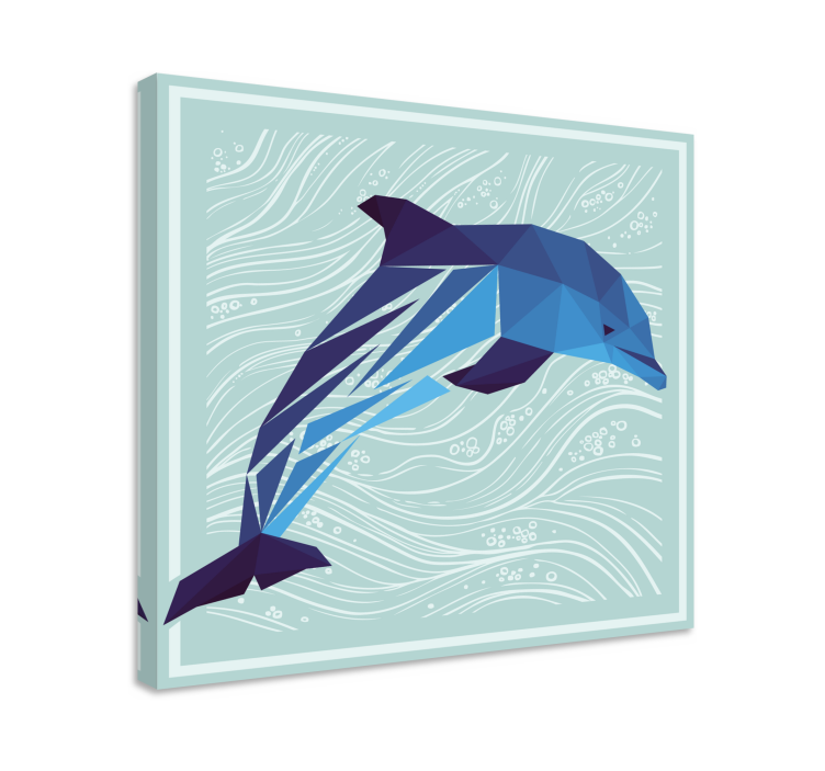 Stylized dolphin splash moderno platno slikarstvo - TenStickers