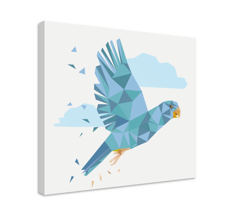 Flying blue bird ptica na platnu - TenStickers