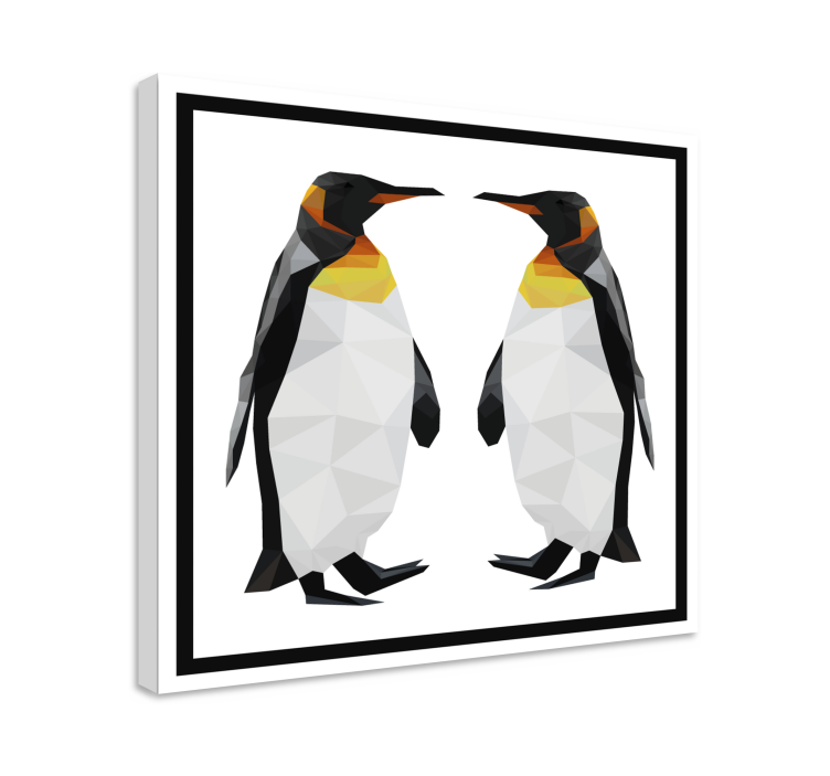 Two geometric penguins 3d slike na platnu - TenStickers