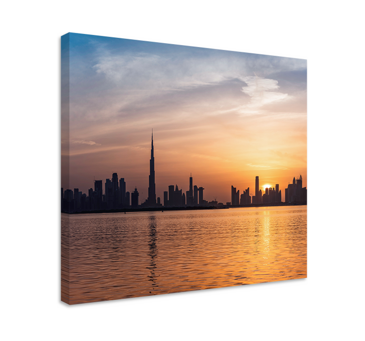 Dubai skyline sunset platno s slikami mest - TenStickers