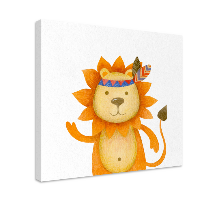 Friendly lion character platna slike z motivi živali - TenStickers