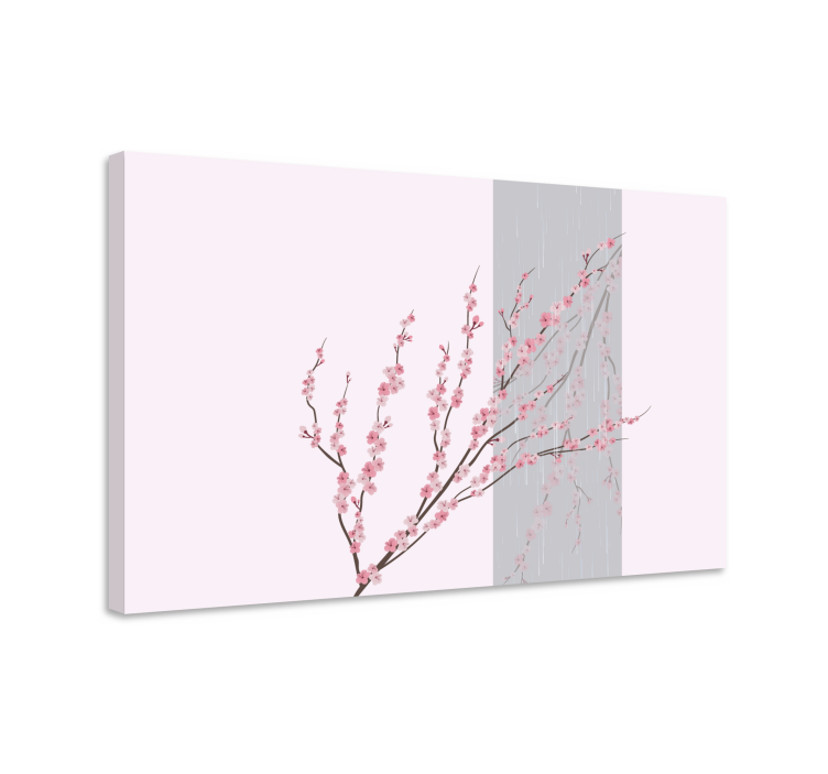 Sakura blossom limb slikarsko platno z rožami - TenStickers