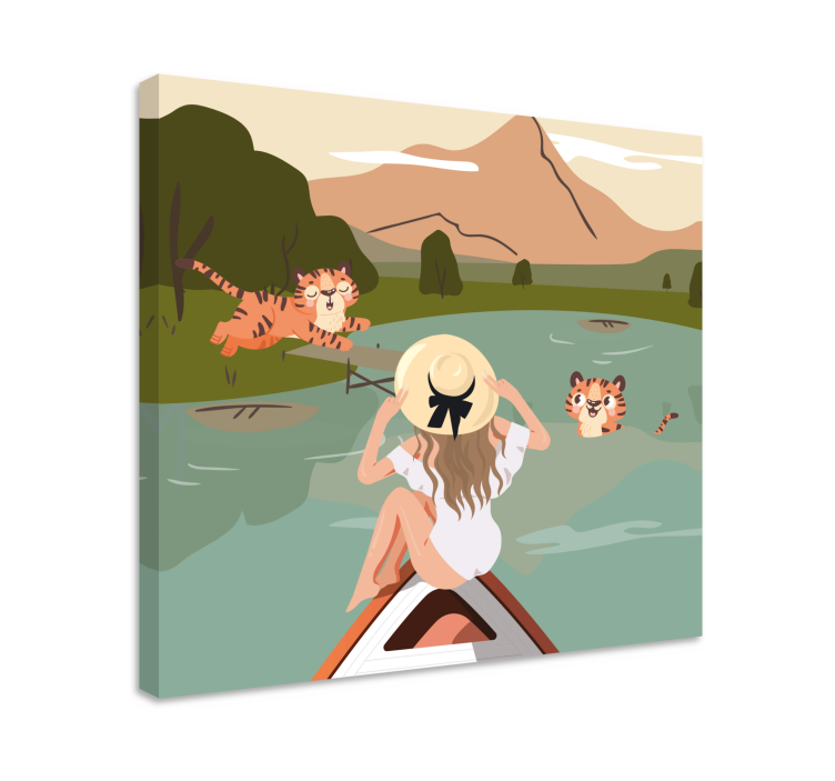 Tigers among nature platna slike z motivi živali - TenStickers