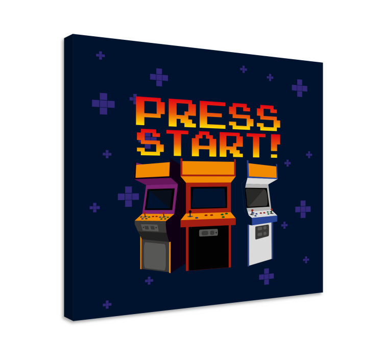 Retro arcade machines in tisk video iger na platno - TenStickers