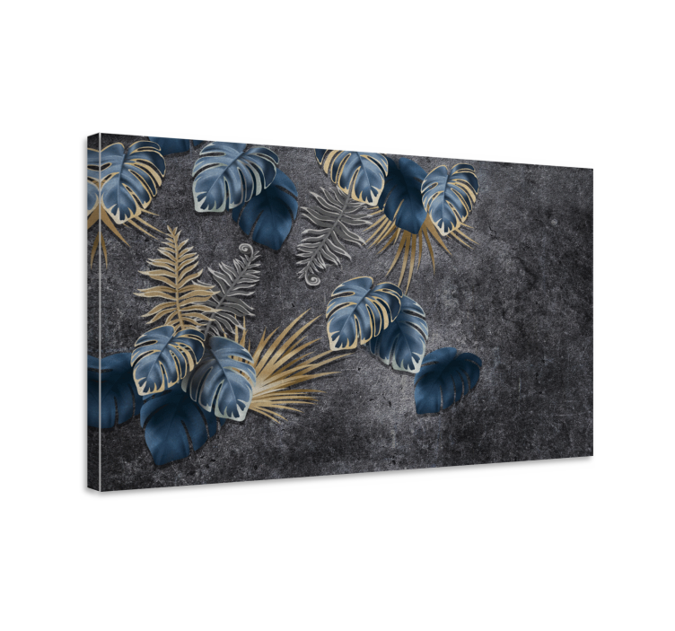 Tropical leaves arrangement slikarsko platno z rastlinami - TenStickers