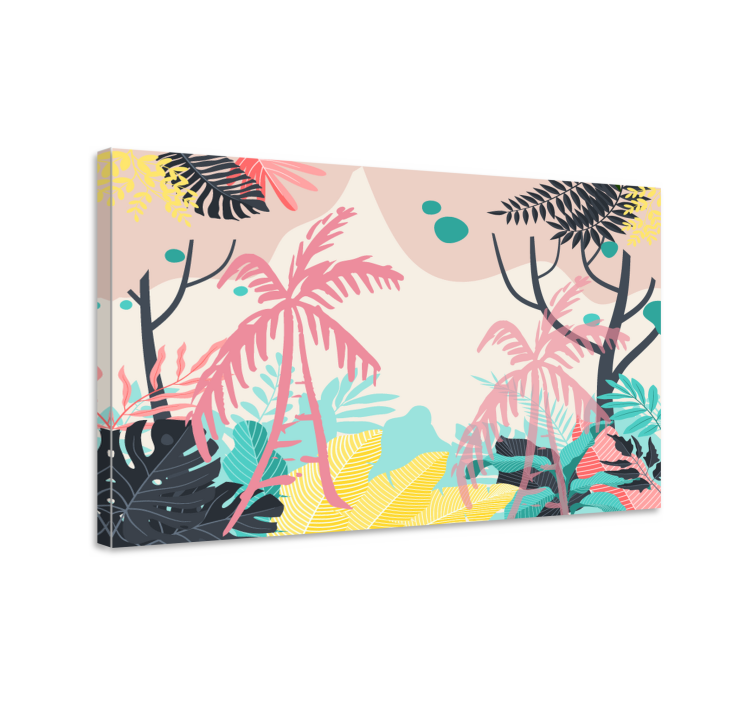 Tropical nature scene slikarsko platno z rožami - TenStickers
