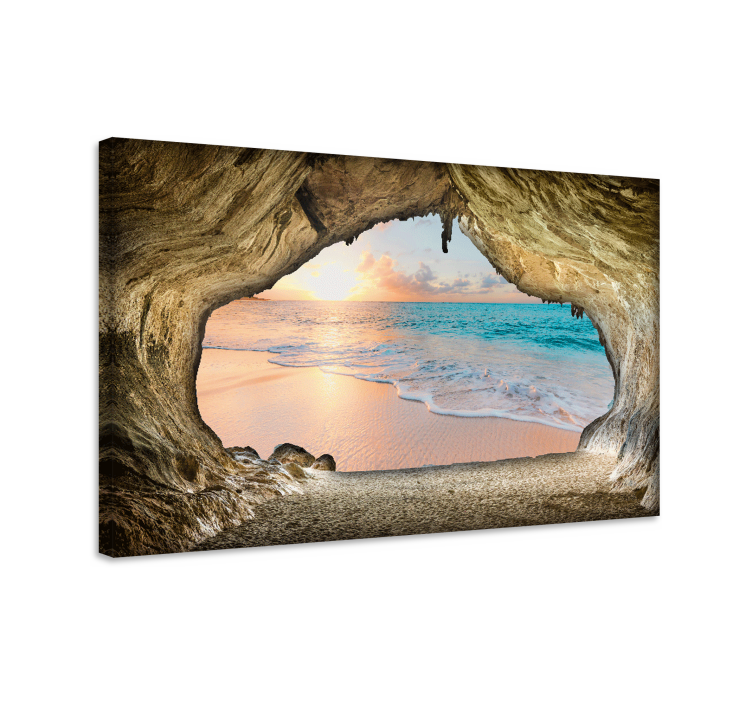 Cave beach view platno slika zemljevidov - TenStickers