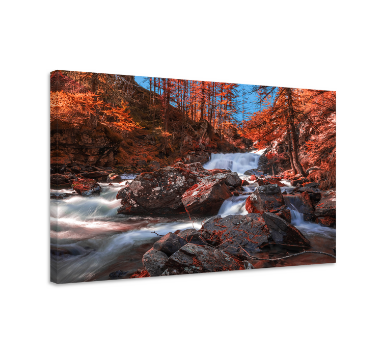 Mountain stream scene platno slika zemljevidov - TenStickers