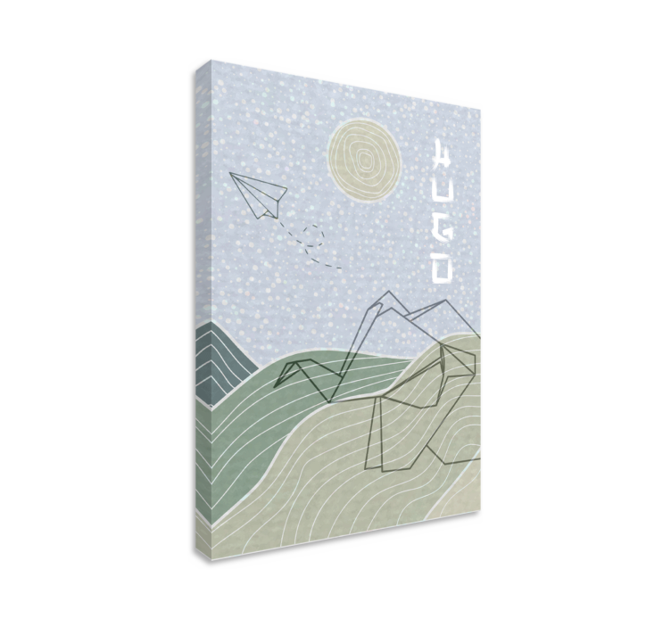 Modri oblaki in ptice Otroška slika na platnu - TenStickers