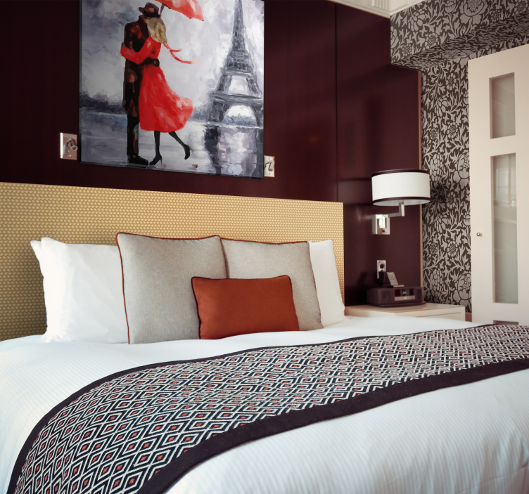 Romantic paris embrace elegantna platna slika - TenStickers