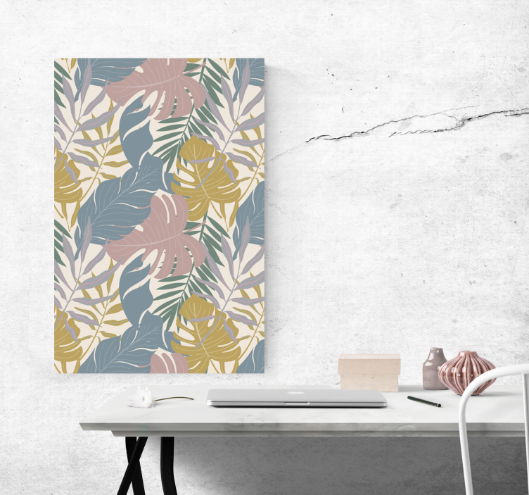 Tropical leaf patterns slikarsko platno z rastlinami - TenStickers
