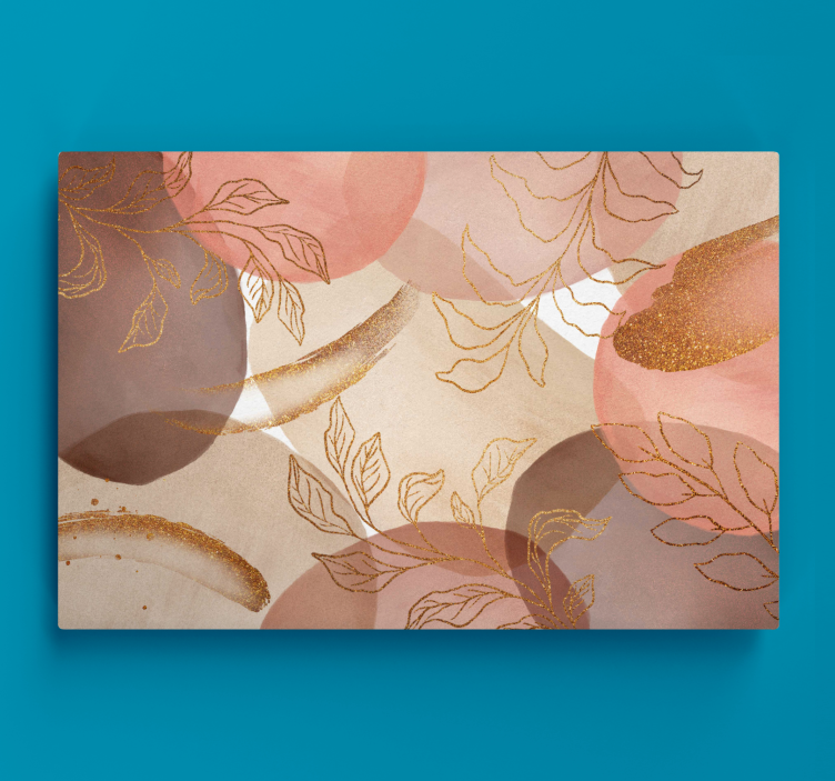 Abstract leaf patterns na platnu z geometrijskimi vzorci - TenStickers