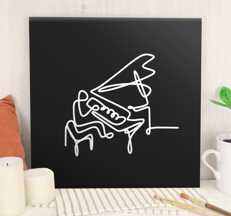 Abstract piano melody na platnu slikanje glasbe - TenStickers
