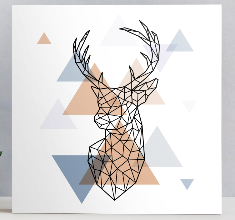 Angular stag head platno slikanje jelena - TenStickers