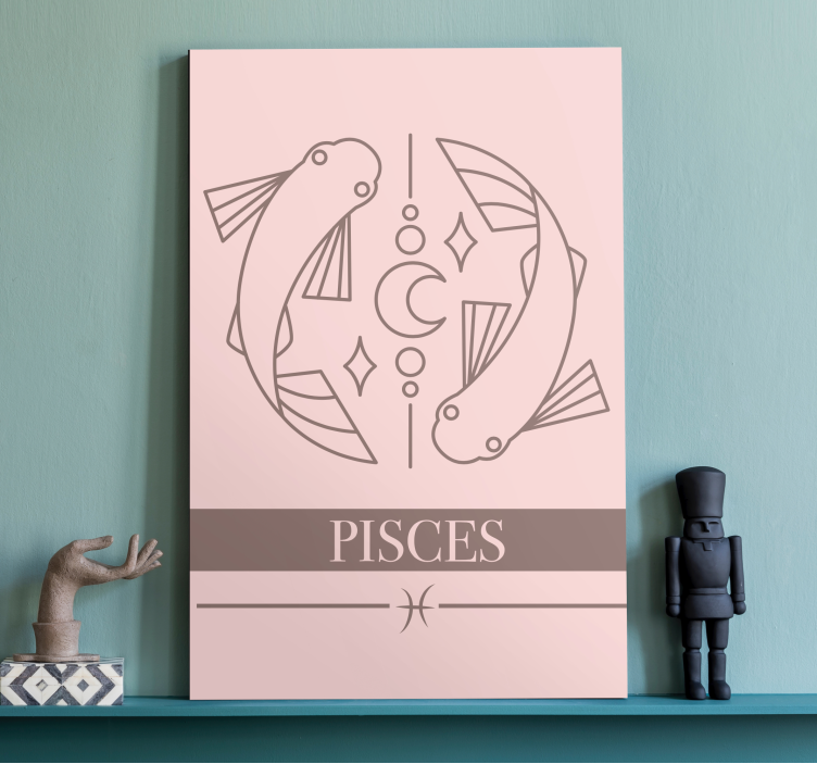 Astrological pisces symbol platno slikanje ribe - TenStickers