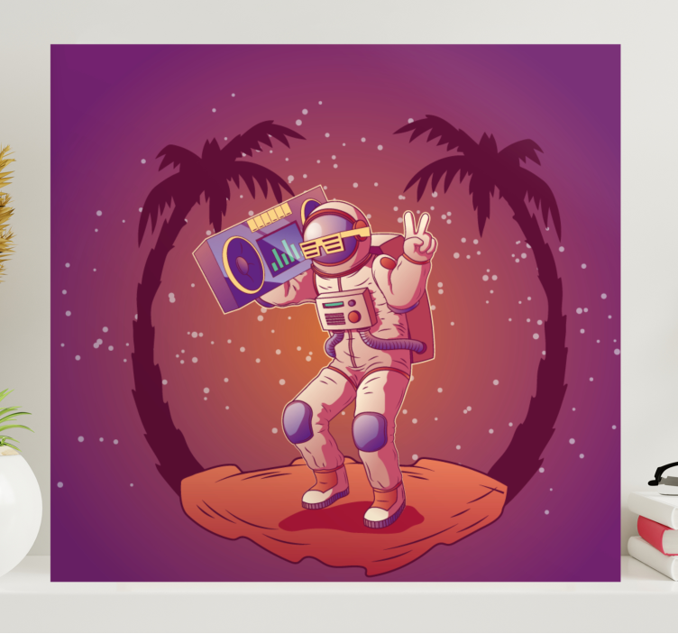 Astronaut dancing tisk video iger na platno - TenStickers