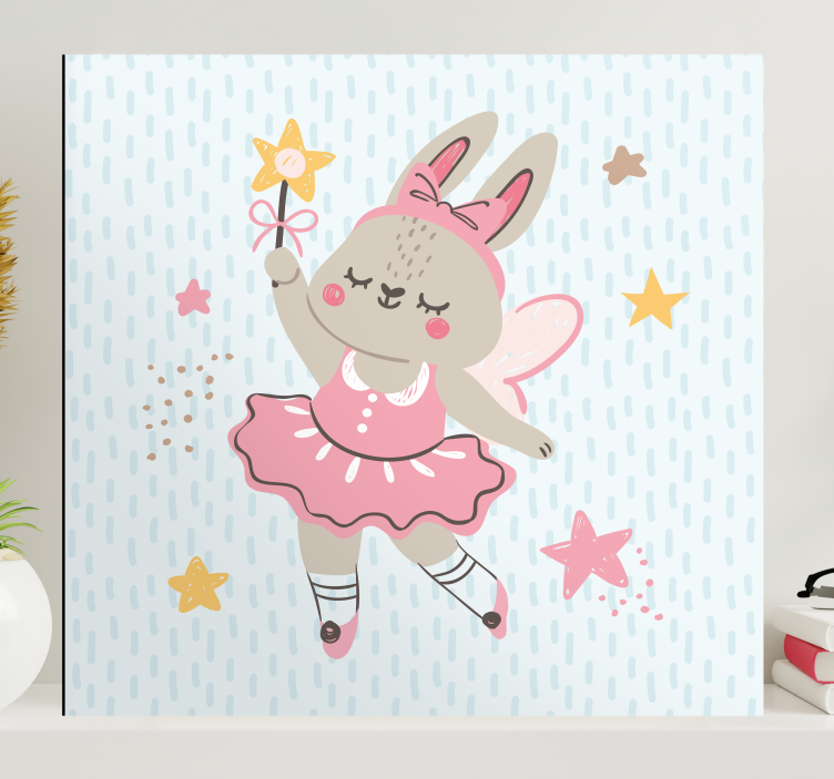 Ballet bunny fairy na platnu z ljudmi - TenStickers