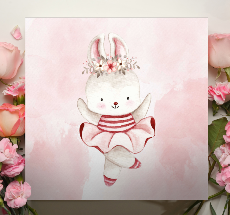 Ballet dancing bunnies na platnu z ljudmi - TenStickers