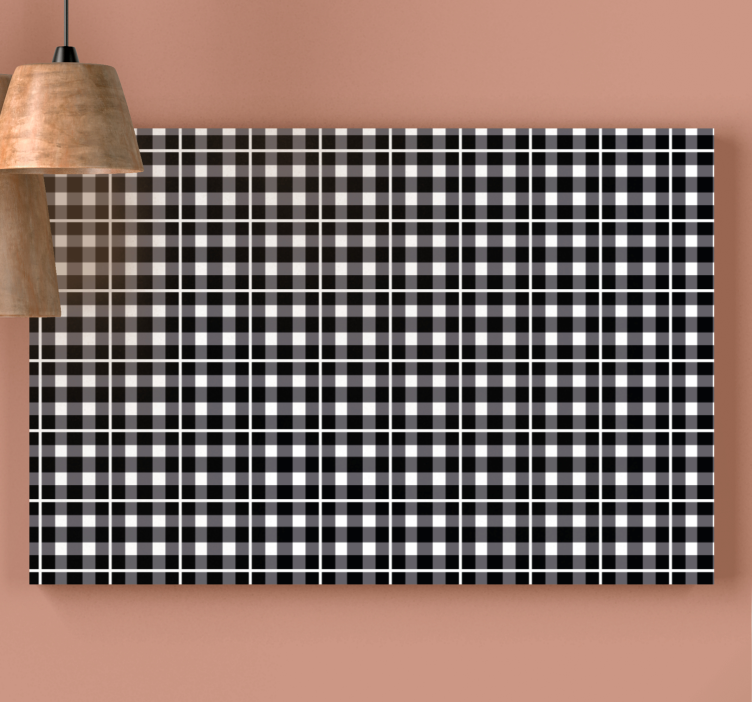 Black and white grid platno s geometrijskimi vzorci - TenStickers