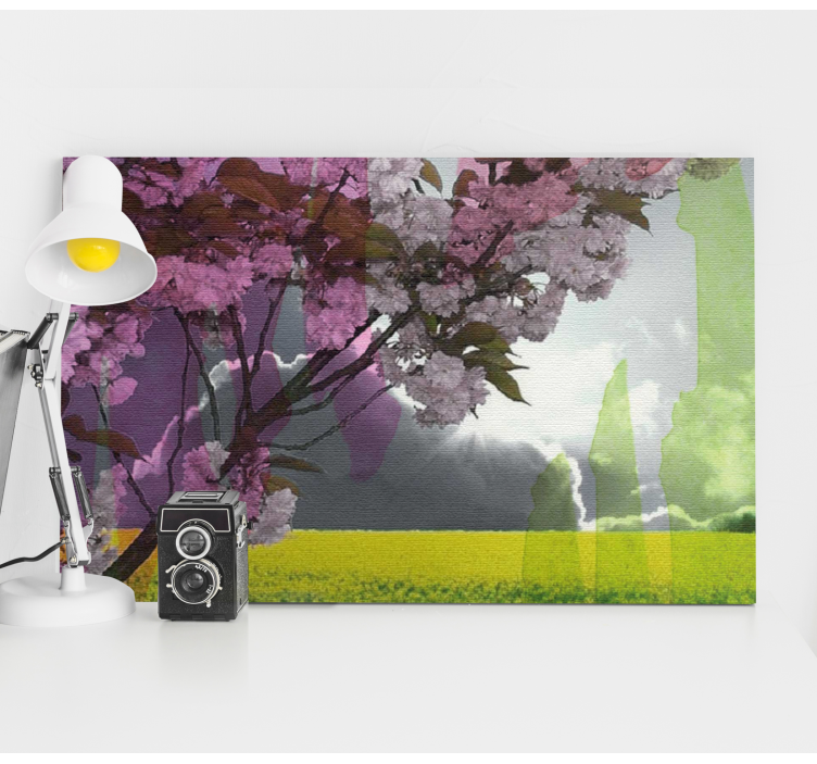 Blooming floral scene slikarsko platno z rožami - TenStickers