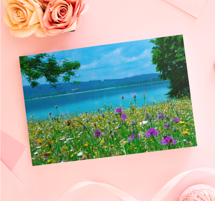 Blooming meadow view slikarsko platno z rastlinami - TenStickers