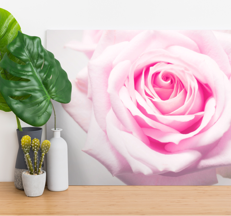 Blush rose bloom slikarsko platno z rožami in rastlinami - TenStickers