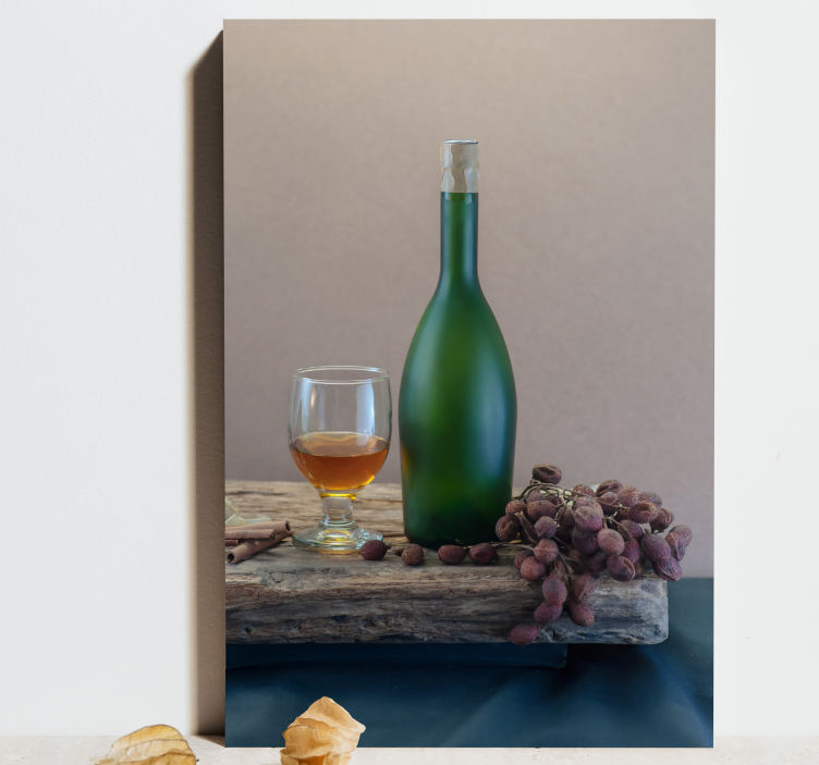 Vino in skodelica sadno platno - TenStickers