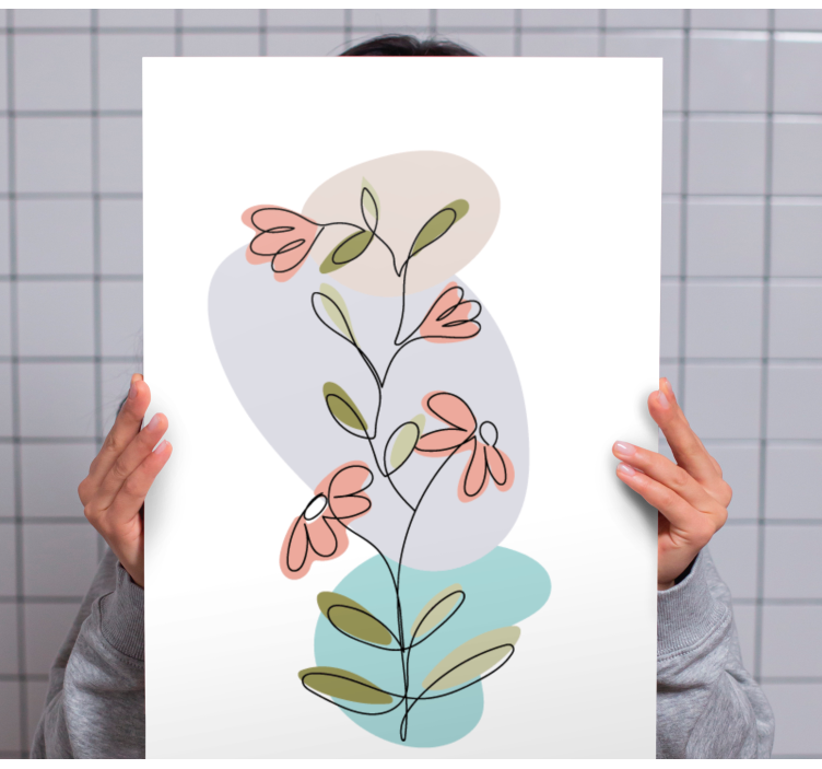 Botanical floral composition slikarsko platno z rožami - TenStickers