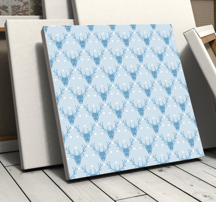 Božični potisk severnih jelenov na platno - TenStickers